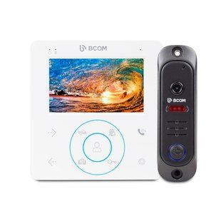 Комплект відеодомофона BCOM BD-480 White Kit: відеодомофон 4" і відеопанель 240552 фото