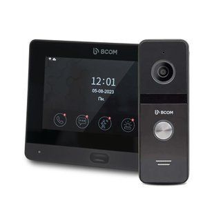 Комплект Wi-Fi відеодомофонa 7" BCOM BD-760FHD/T Black з підтримкою Tuya Smart + BT-400FHD Black 2488776 фото