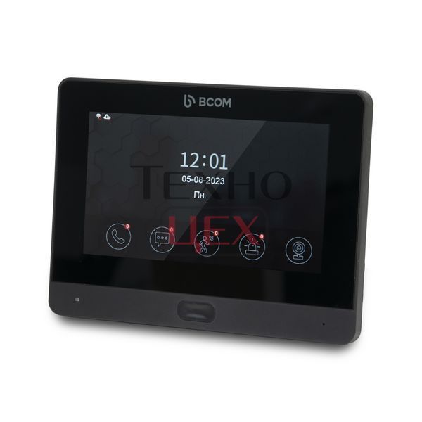 Комплект Wi-Fi відеодомофонa 7" BCOM BD-760FHD/T Black з підтримкою Tuya Smart + BT-400FHD Black 2488776 фото