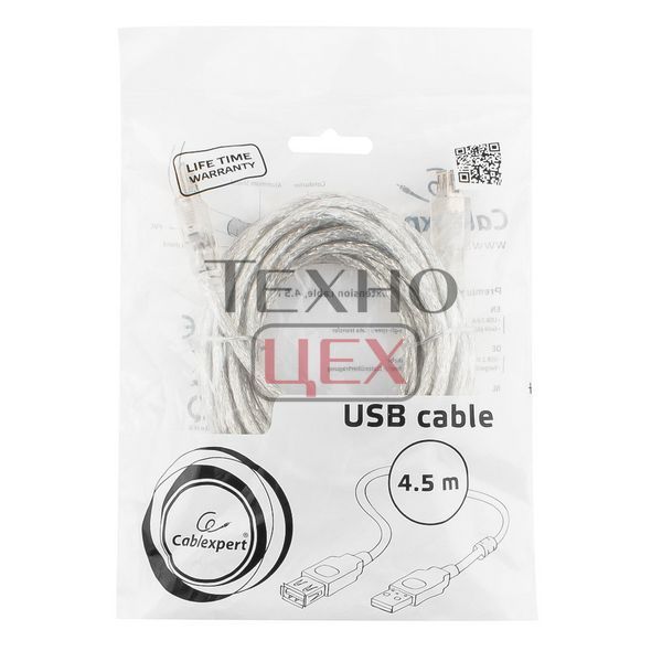 Подовжувач USB 2.0 AM/AF Cablexpert (CCF-USB2-AMAF-TR-15) 4.5 метра з феритовим кільцем 278803 фото