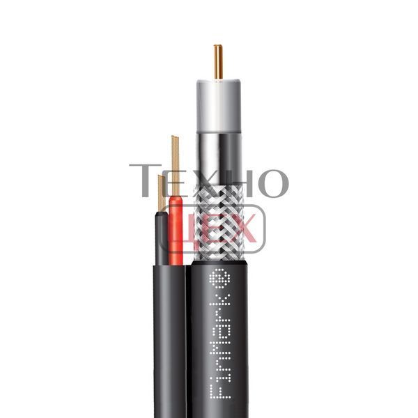 Абонентський коаксіальний кабель FinMark F5967BVcu 2x0.75 POWER зі струмопровідними провідниками (чорний, 305 м) 114666 фото