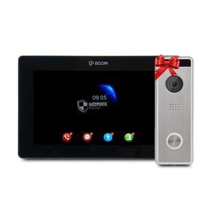 Відеодомофон 7" BCOM BD-770FHD Black + Відеопанель Tantos Triniti FHD 2150302 фото