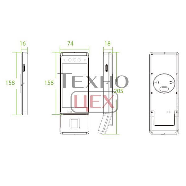 Бездротовий біометричний термінал ZKTeco Horus E1-FP [ID] 116066 фото