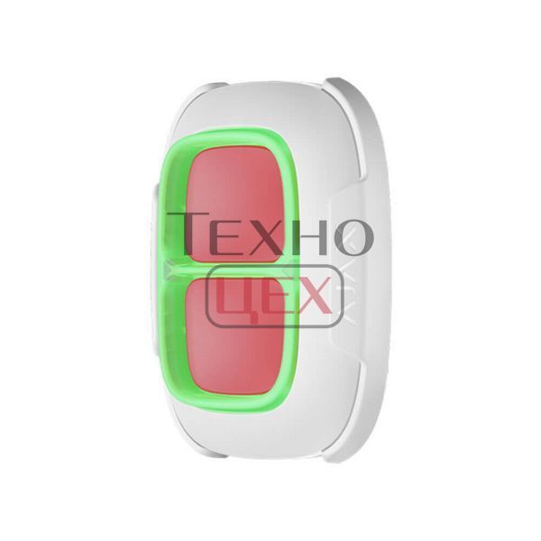 Бездротова екстрена кнопка Ajax DoubleButton white з захистом від випадкових натискань 116086 фото