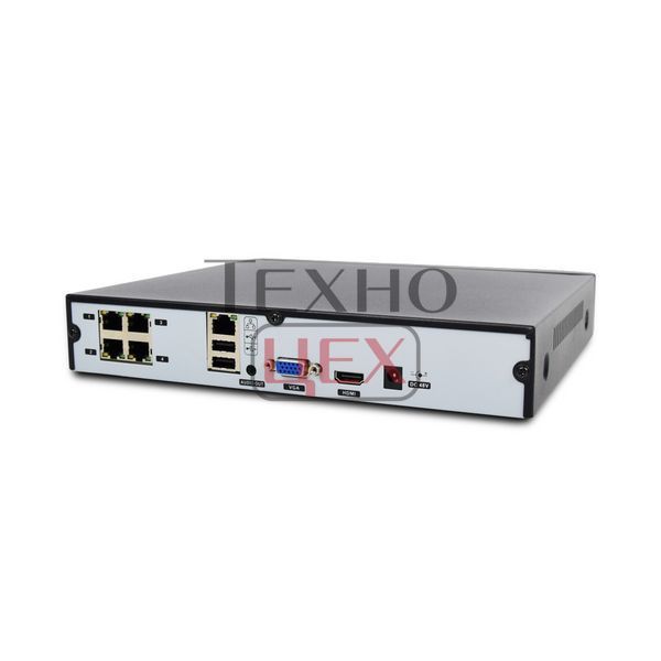 IP комплект відеоспостереження з 4 камерами ZKTeco KIT-8504NER-4P/4-BL-852O38S 1159622 фото
