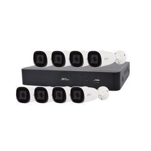 IP комплект відеоспостереження з 8 камерами ZKTeco KIT-8508NER-8P/8- BL-852O38S 1159624 фото