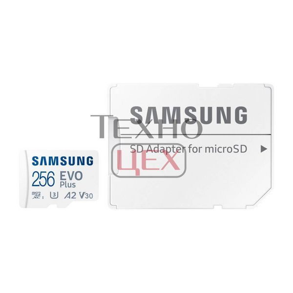 Карта пам'яті Samsung 256GB microSDXC C10 UHS-I U3 R130/W90MB/s Evo Plus + SD адаптер (MB-MC256KA/RU) 198709 фото