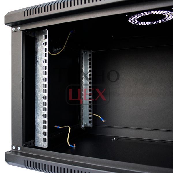 Шафа серверна SteelNet 9U 600 x 350 для мережевого обладнання (скло, чорний) 296746 фото