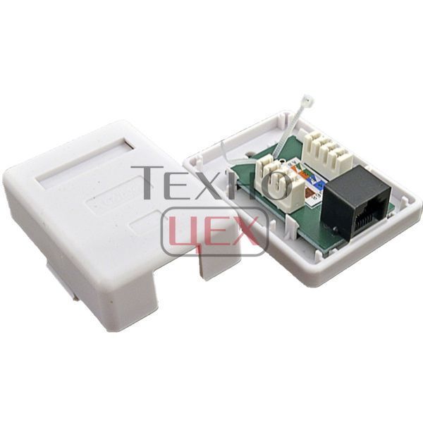 Розетка Kingda 1хRJ45 UTP біла 244027 фото