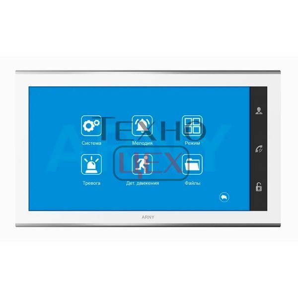 Відеодомофон 10" Arny AVD-1030 (2Mpx) PiP white IPS з детектором руху і записом відео 270360 фото
