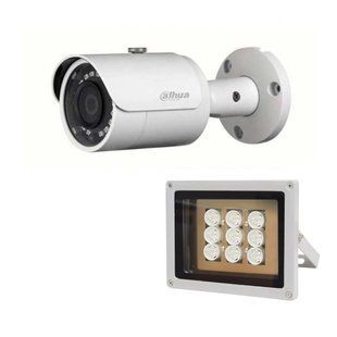 Комплект: IP-відеокамера 4 Мп Dahua DH-IPC-HFW1431SP-S4 (2.8 мм) + ІЧ-прожектор Lightwell LW9-100IR45-220 1180773 фото