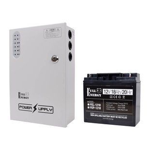 Комплект блок безперебійного живлення Full Energy BBG-1210/8 + акумулятор 12В 18А&middot;год Full Energy FEP-1218 301919 фото