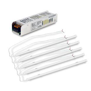 Комплект з 5-ти світильників LED лінійних 600мм 12Вт 6500K Faraday Electronics + Блок живлення Full Energy BGL1-12V60W 12В / 5А / 60Вт 2487691 фото