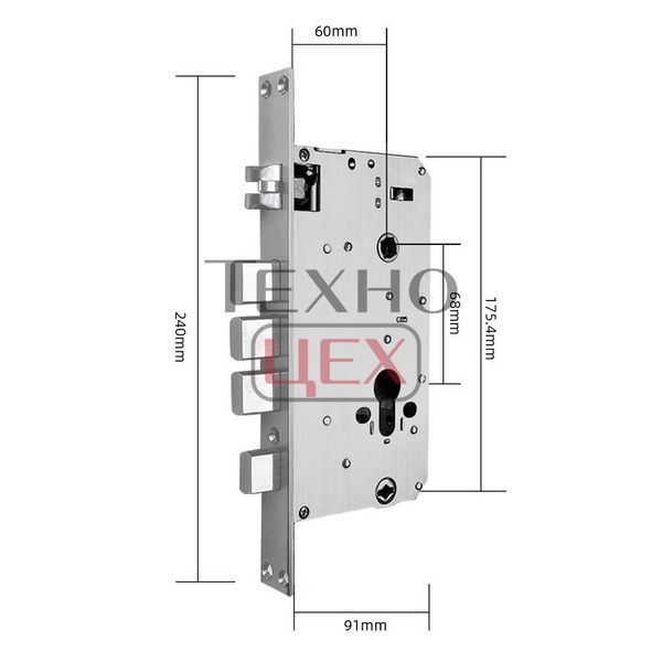 Розумний дверний біометричний замок SEVEN LOCK SL-7767BF black (врізна частина 6068 Auto) 301240 фото