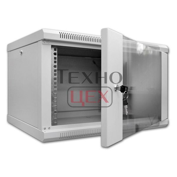 Шафа серверна SteelNet 4U 600 x 350 для мережевого обладнання (скло, сірий) 264028 фото