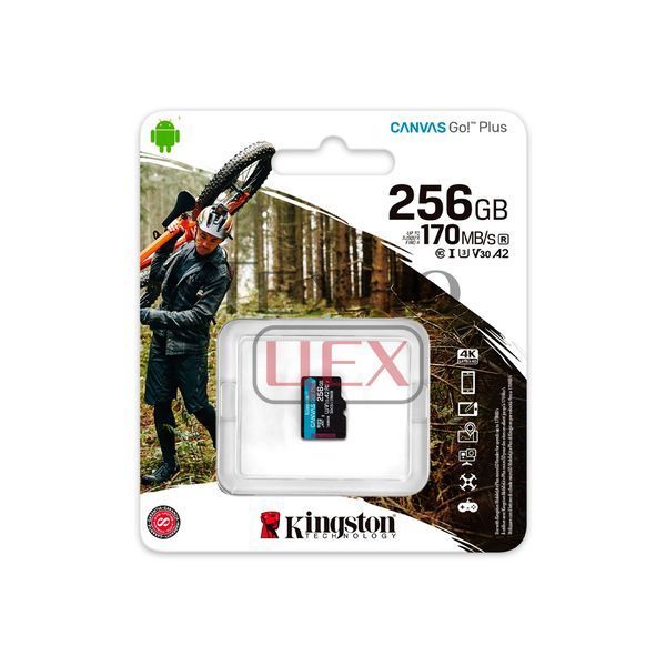 Карта пам'яті Kingston MicroSDXC 256GB Canvas Go! Plus Class 10 UHS-I U3 V30 A2 (SDCG3/256GBSP) 239543 фото