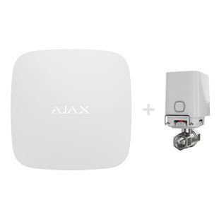 Комплект Ajax Hub 2 (2G) з краном перекриття води Ajax WaterStop 1" white 297312 фото