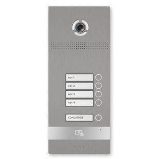 IP панель виклику на 4 абоненти Bas-IP BI-04 silver з розпізнаванням облич і зчитувачем UKEY для IP-домофонів 114020 фото