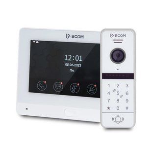 Комплект Wi-Fi відеодомофонa 7" BCOM BD-760FHD/T White з підтримкою Tuya Smart + BT-400HD-AC White 2488771 фото