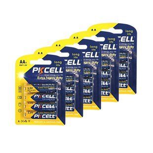 Комплект з 20 батарейок PKCELL Extra Heavy Duty AA R6P 1.5V по 4шт/блістер 2554531 фото