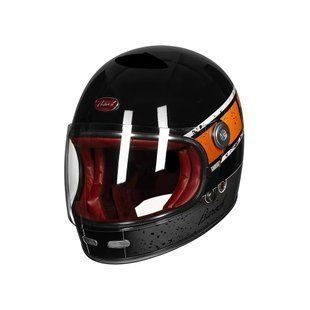 Мотошолом інтеграл Beon B-510 FIBER graffiti SHINY BLACK/ORANGE (глянець чорний/помаранчевий), розмір XL 298710 фото