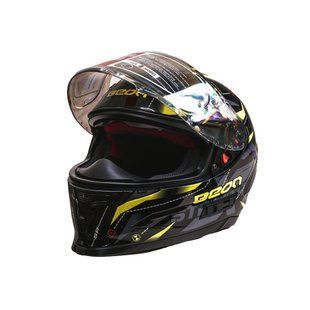 Мотошолом інтеграл Beon TECH SHINY BLACK/YELLOW (глянець чорний/жовтий) розмір L 298717 фото