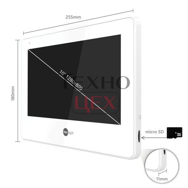 Комплект Neolight MEZZO Hybrid IP KIT Graphite: гібридний відеодомофон 10.1" з Wi-Fi, 2 Мп відеопанель та PoE адаптер для панелі виклику 301776 фото